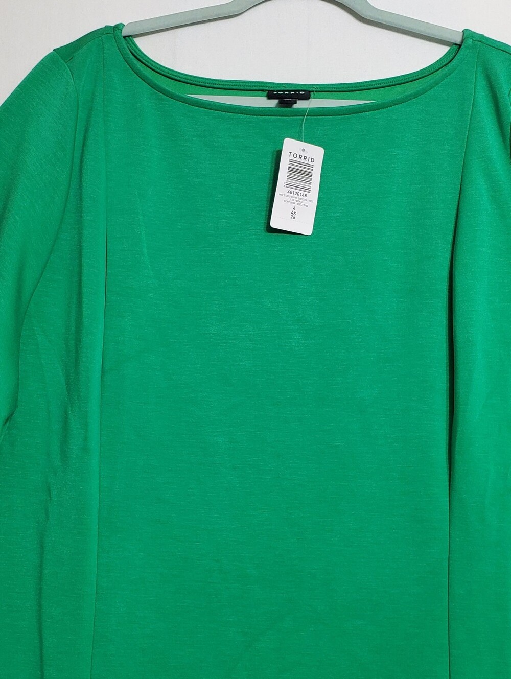 NWT Torrid midi studio bodycon dress jelly bean green slit stretch short sleeves - Picture 5 of 11